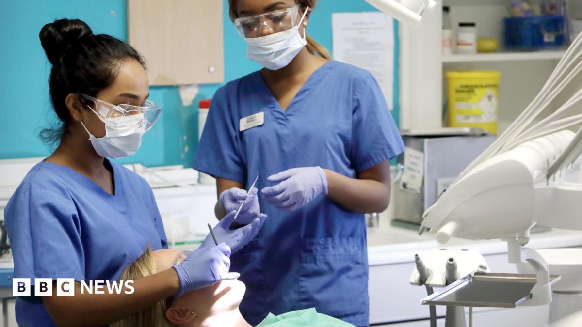 NHS dentists providing treatment in an English dental practice