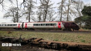 CrossCountry train at a railway station during service disruption