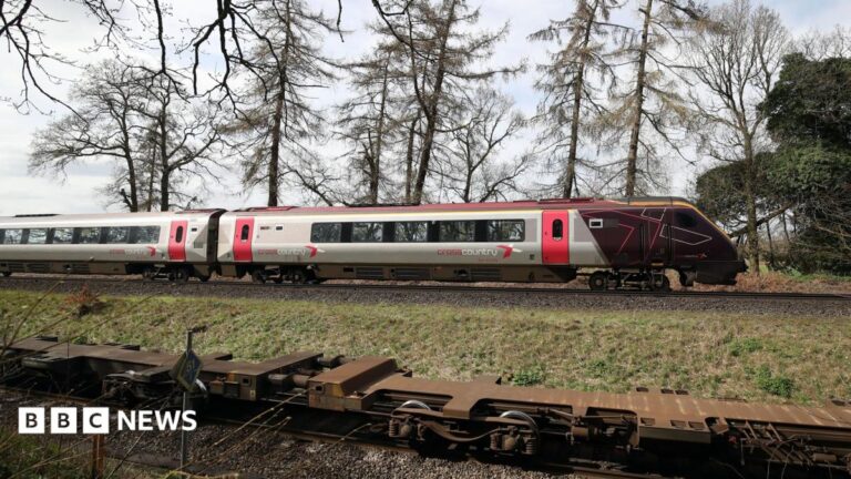 CrossCountry train at a railway station during service disruption